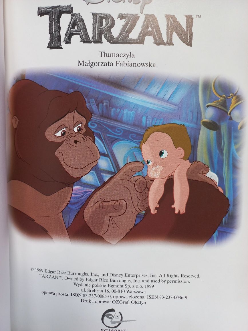 Książka Tarzan Disney Egmont 1999 r.