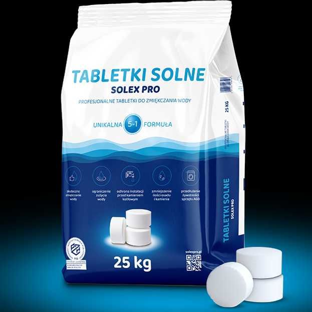Tabletki Solne Do Uzdatniania Wody Sól Do Zmiękczacza SOLEX PRO 25KG