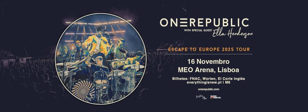 2 bilhetes One Republic, 16 Novembro, MEO Arena, Lisboa, Balcão 2