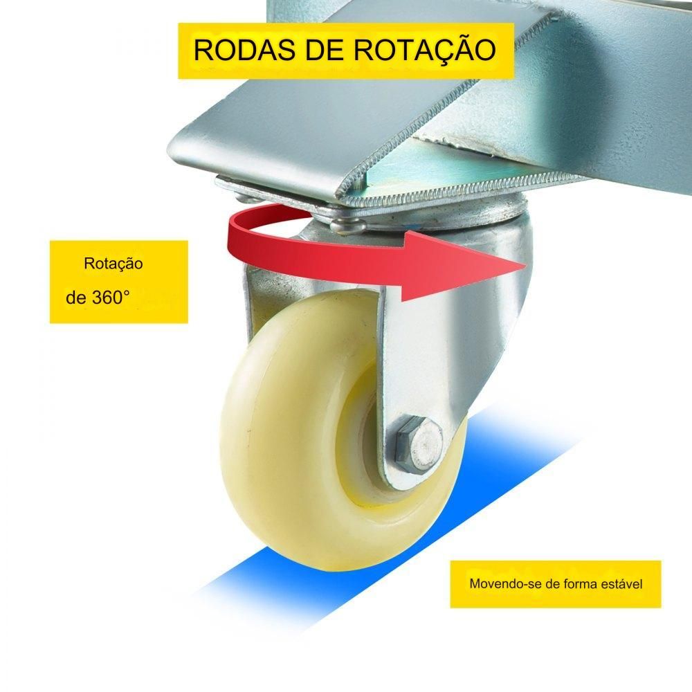 Carrinho Tambor 30 Galões , 4 Rodas