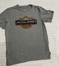 Jack &jones szary t shirt koszulka modny lato 152 11lat