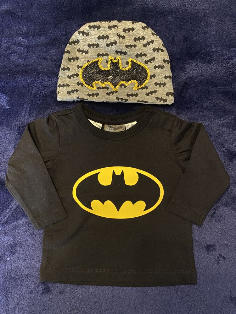 Komplet chlopiecy batman bluzke bluza czapka i dresy