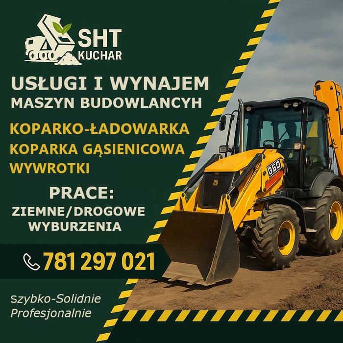 Koparko-ładowarka/Koparka/Wywrotki wynajem-usługi Police!