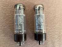 Para lamp Telefunken EL34. Lata 60-te. Ulm, double halo getter.