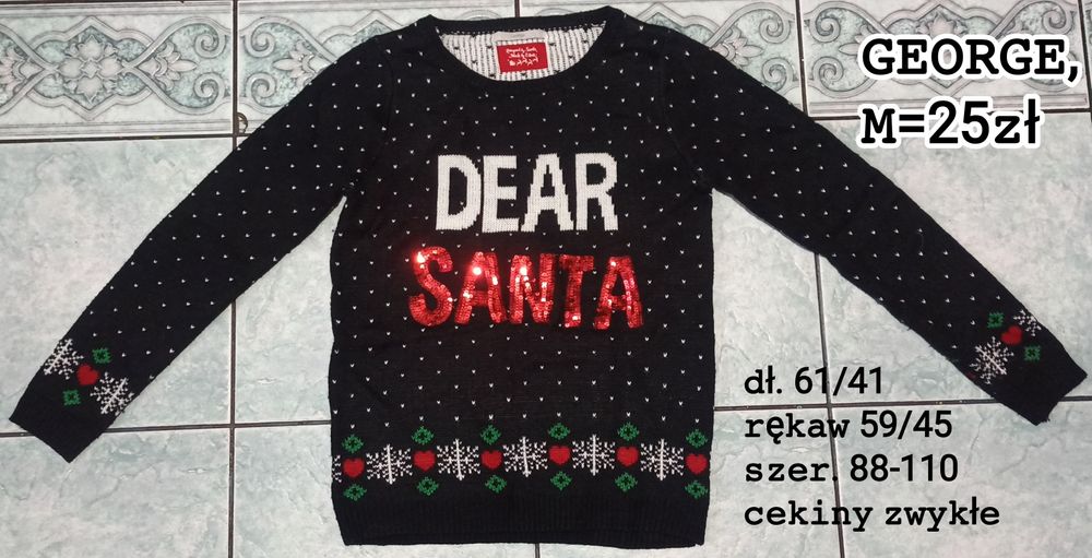 Sweterek świąteczny młodzieżowy, damski.