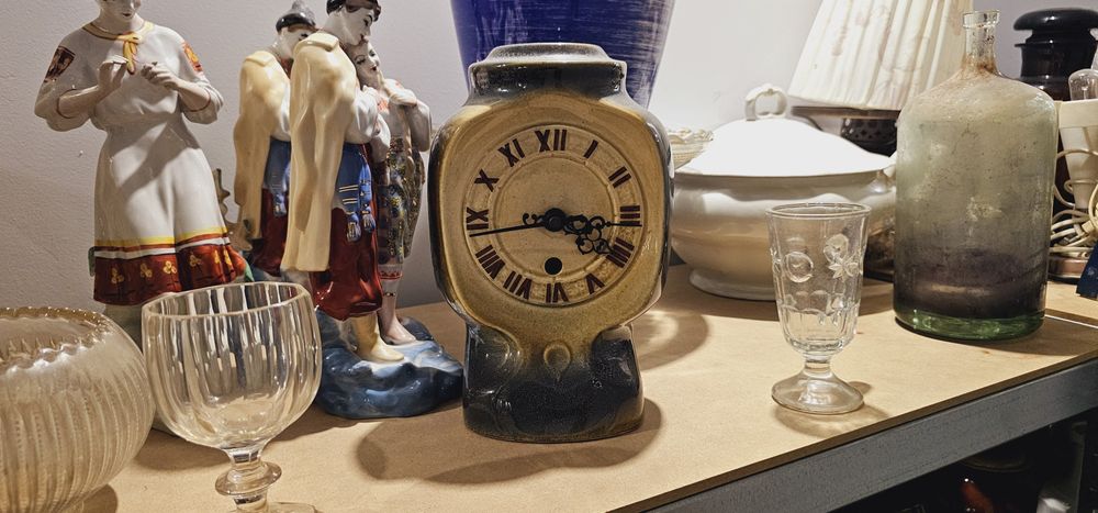 Zegar - ceramika Mirostowice - Vintage Prl