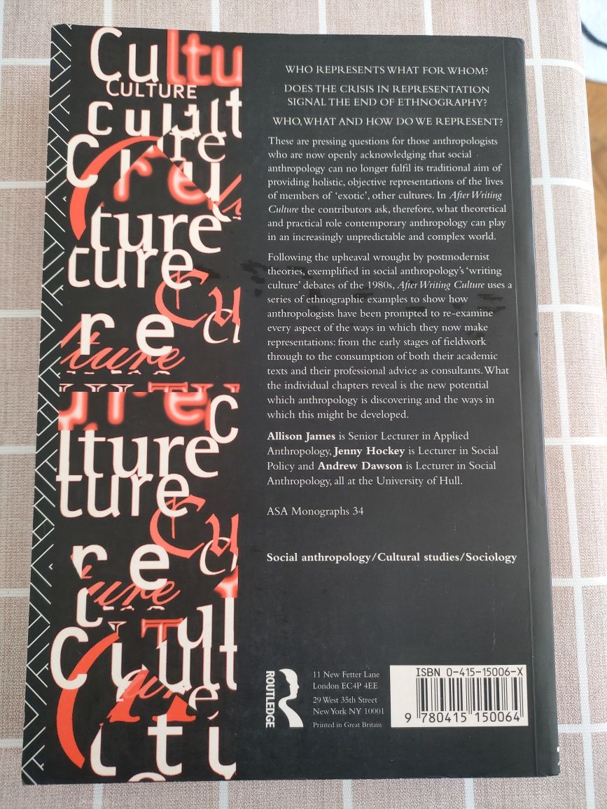 After Writing Culture, de Allison James (Routledge)