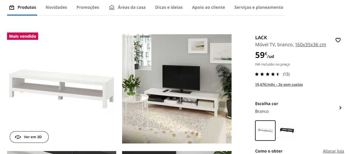 Móvel branco Tv IKEA