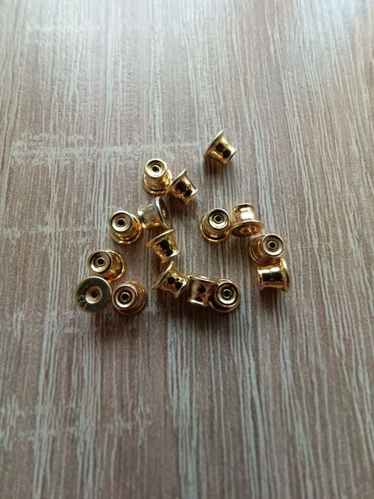 Zapięcie do kolczyków typu silikon srebro złocone 4,05x5,3 mm - 16 szt