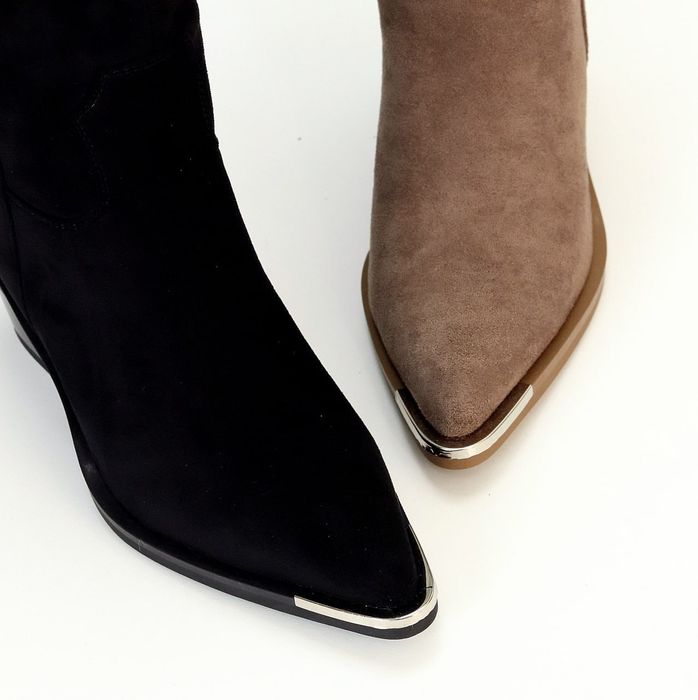 Чоботи козаки бежеві, чорні