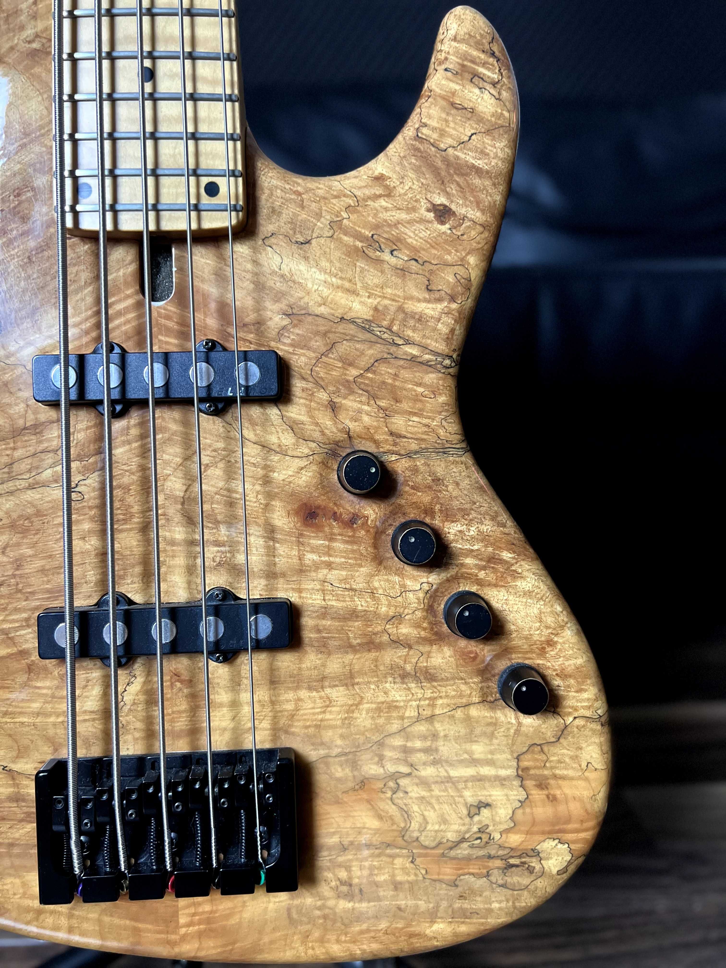 Maruszczyk Elwood 5 - Spalted Maple & Swamp Ash Body w/ upgrades