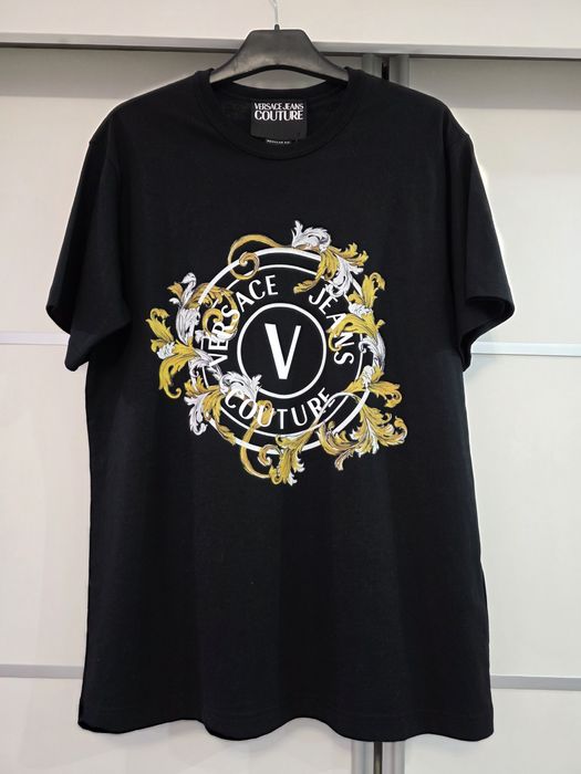 Męska koszulka t-shirt czarna krótki rękaw Versace oryginalna