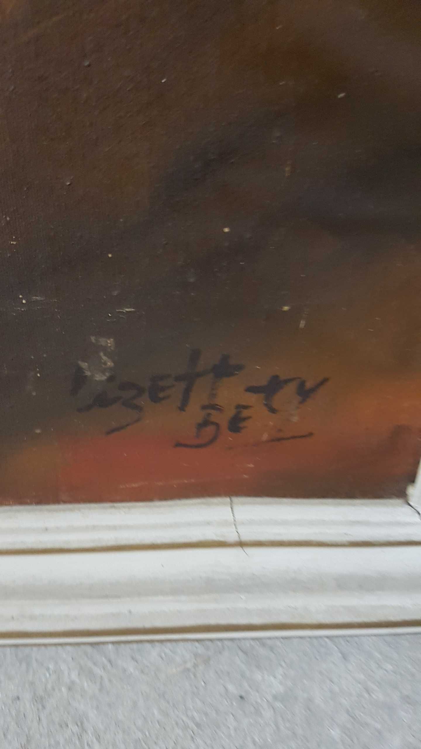 Pintura a oleo em tela  quadro antigo
