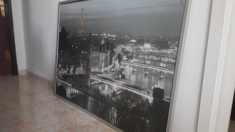 Quadro IKEA Torre Eiffel (preto e branco) – 140×100 cm – Com moldura