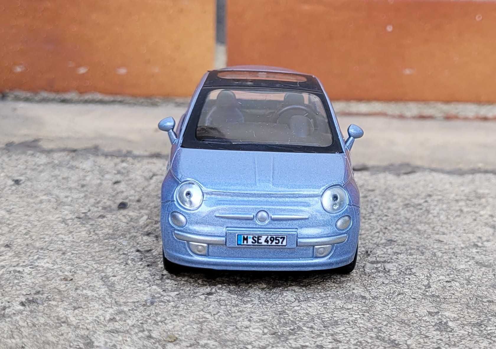 Błękitna pięćsetka Kolekcja modeli Fiat 500 Unikat 1:34