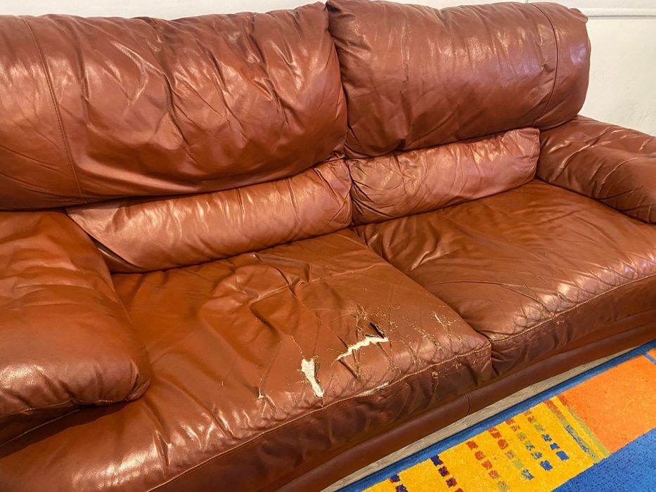 DOU sofás em Pele castanho