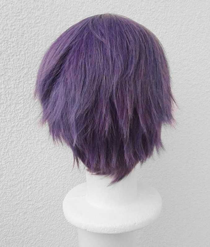 Rafayel Love and Deepspace wig cosplay peruka fioletowa krótka męska