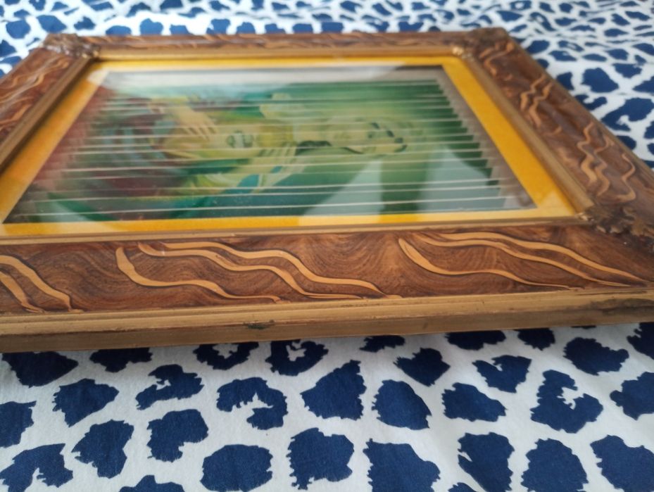 Quadro religioso - Arte lenticular - imagem 3D  Efeito 3 vistas religi