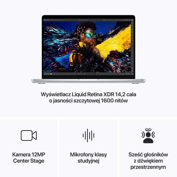 NOWY Apple MacBook Pro 14 M4 16GB RAM 512GB SSD Silver GW-3LATA! FV23%