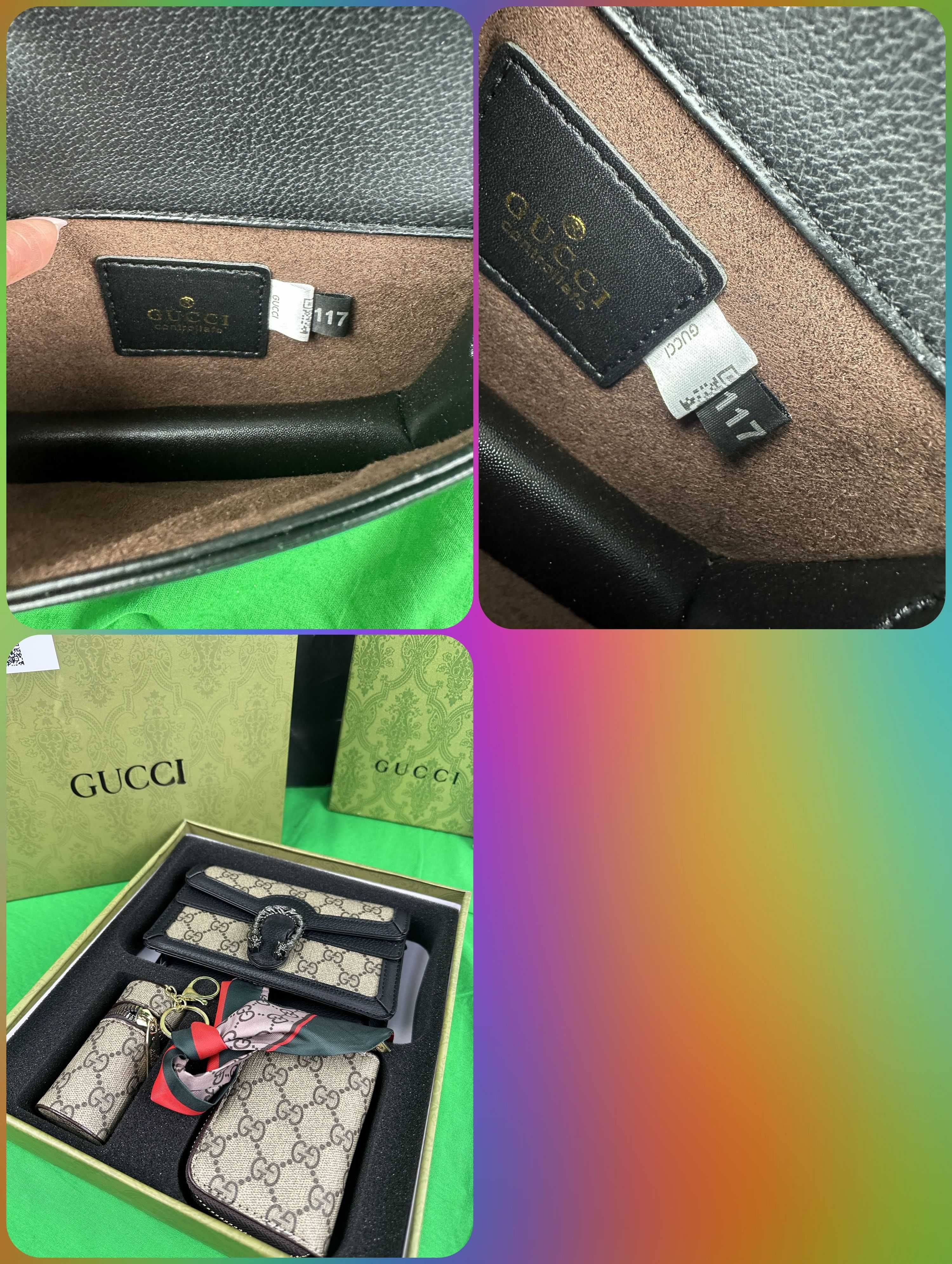 Komplet Gucci Torebka damska monogram pelne logowanie kuferek