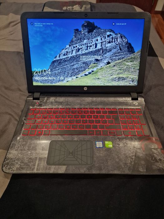 Portátil HP, capa de transporte e rato wireless