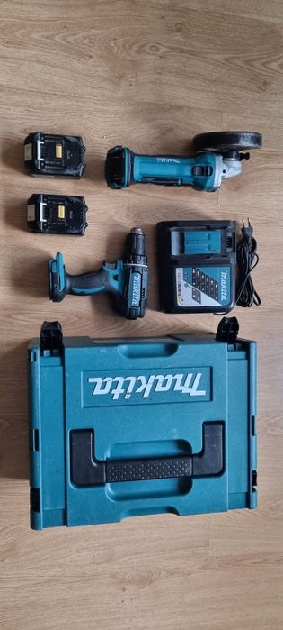 Zestaw Makita Lxt 18v 2xWkretarka+szlifierka+2 aku+3ładowarki+2skrzyn