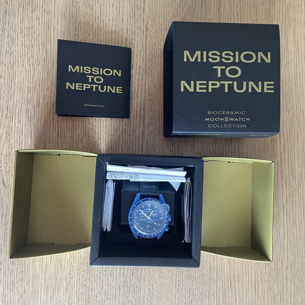 Swatch x Omega moonwatch missiont to Neptune moonshine gold