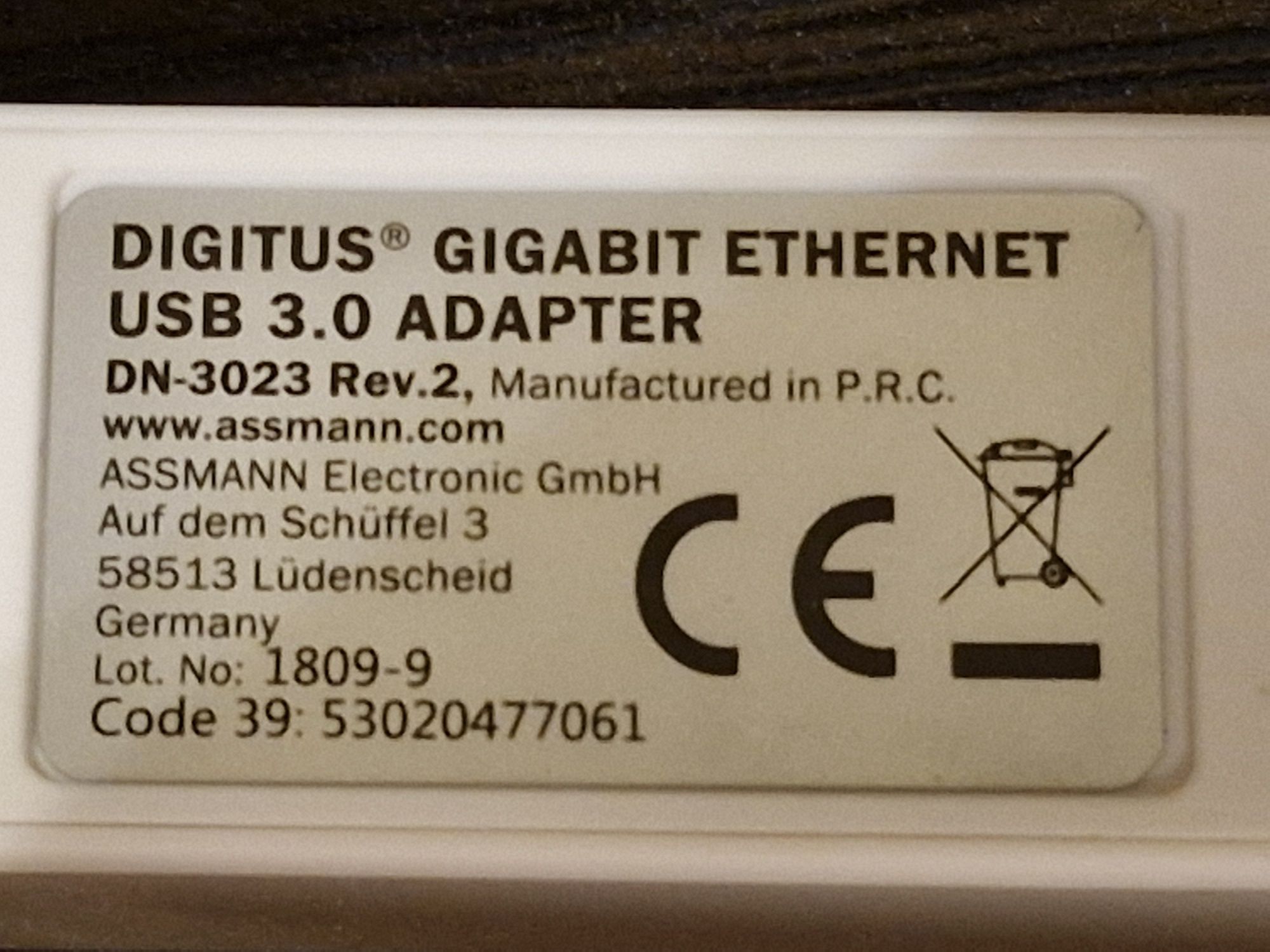 Digitus Karta sieciowa przewodowa USB 3.0 do Gigabit Ethernet 10/100/1