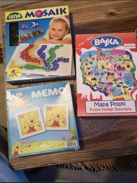 3 gry dla dzieci Memo, puzzle i mosaic
