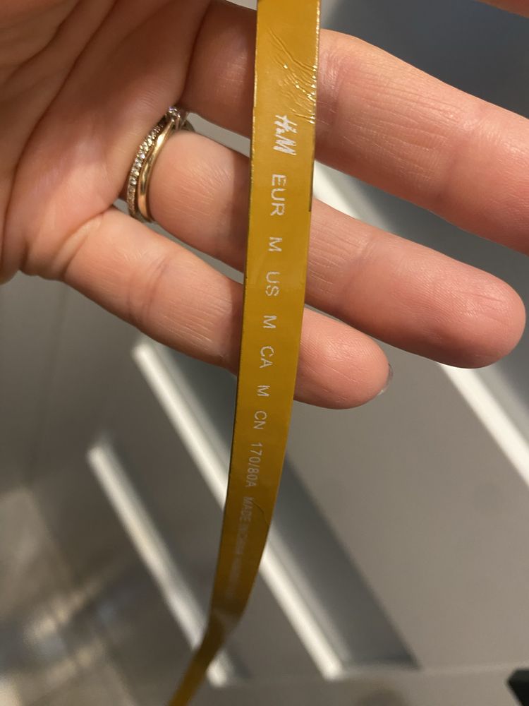 Wąski musztardowy pasek h&m M