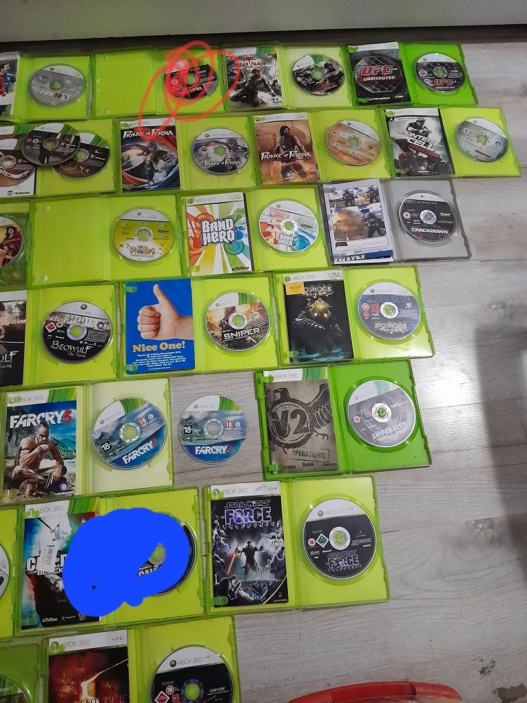 Gry na xbox 360 nowe można na  pojedyńcze sztuki lub cały komplet 450