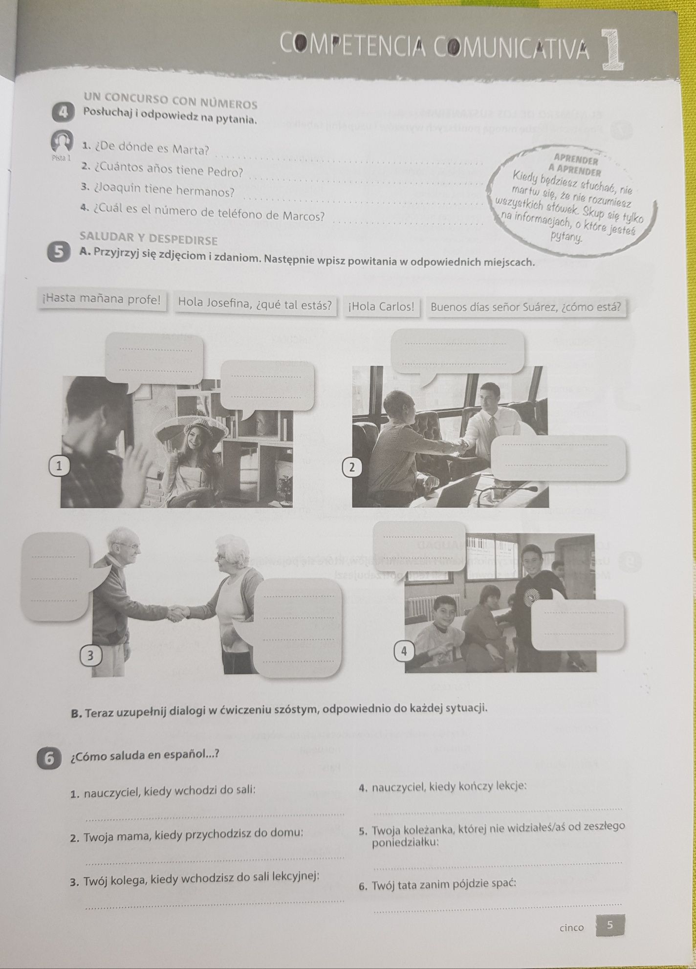 Kurs hiszpańskiego Gente Joven 1, kl. 7, A1.1, podręcznik + ćwiczenia