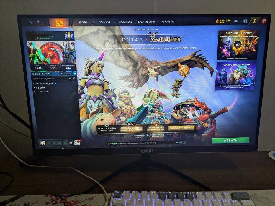 Монітор 180Hz |Мишка VXE Mad R+| Механічна клавіатура | Навушники G435