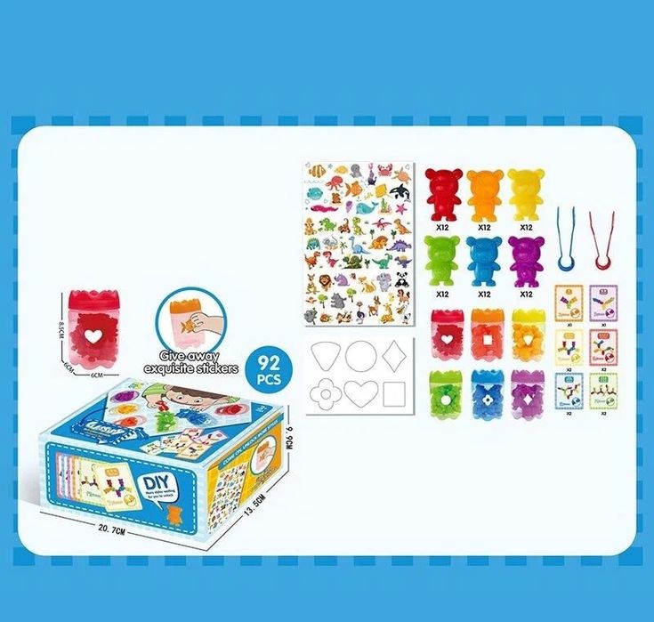 Гра логічна сортер по кольорам 92 деталі,гумові фігурки,щипці,завдання