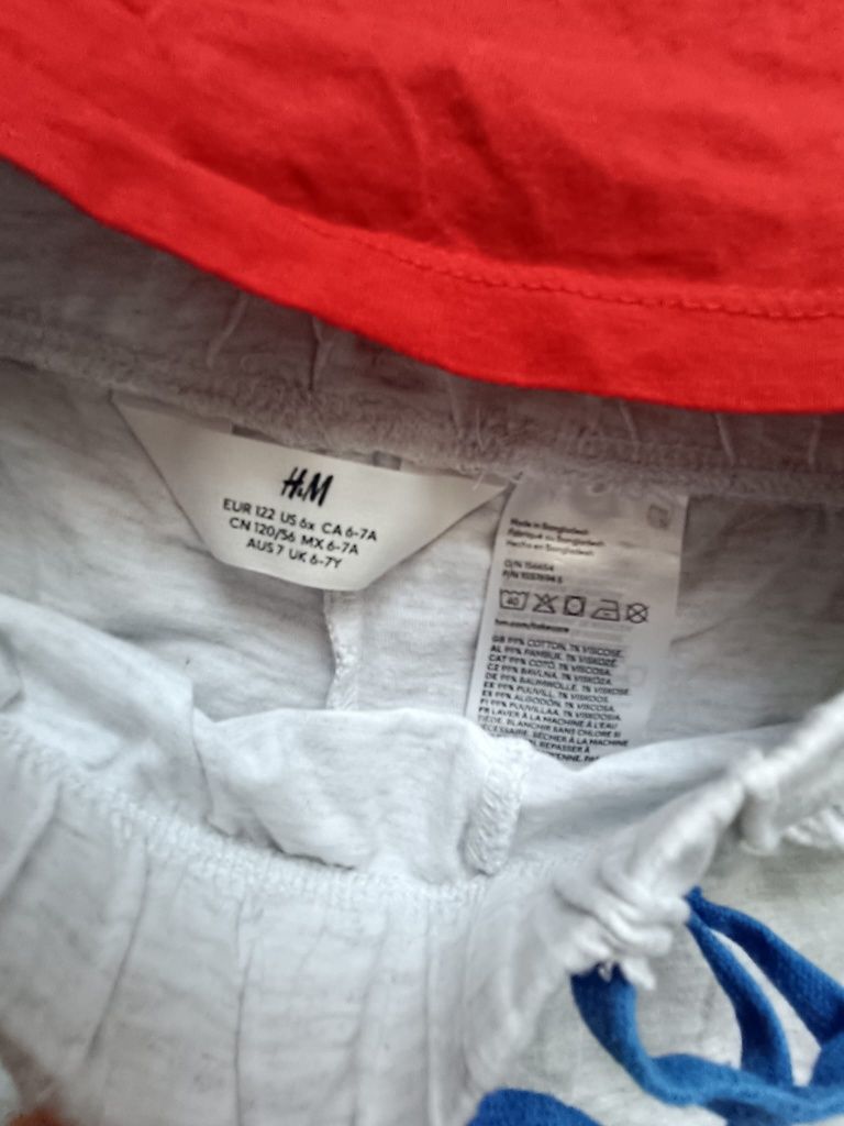H&M komplet letni spodenki bluzka bawełna r. 122
