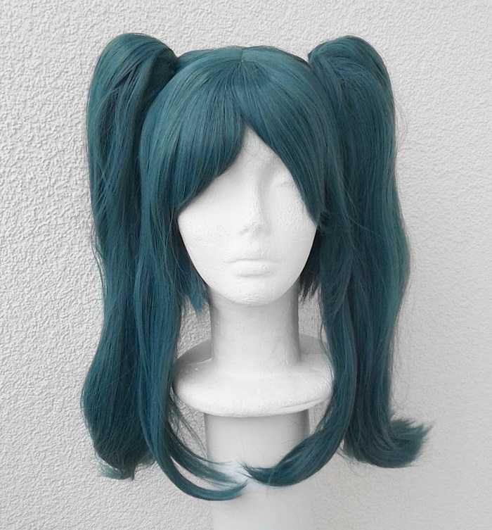 Hatsune Miku Vampire turkusowa ciemna peruka z kitkami cosplay wig