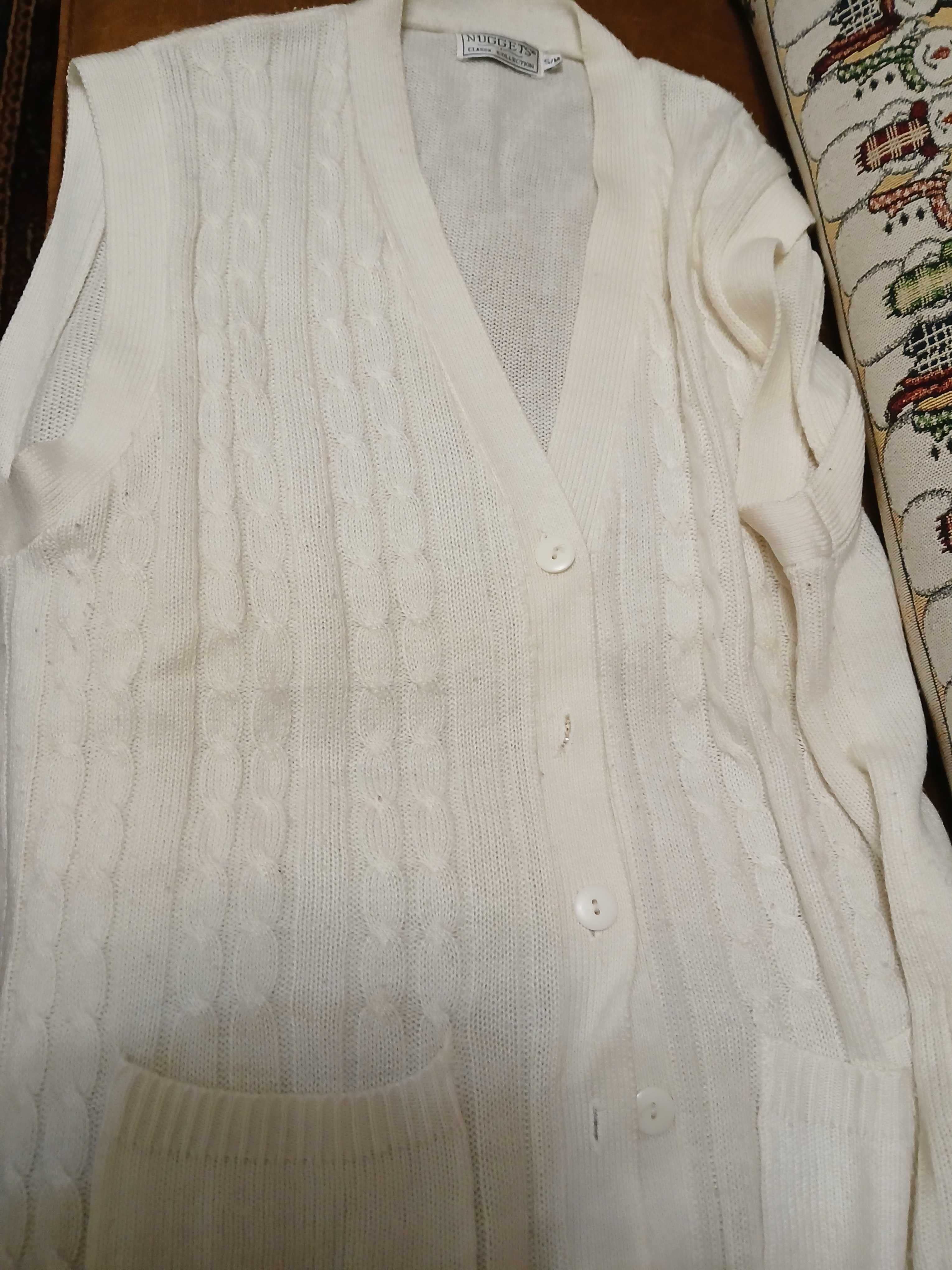 casaco sem mangas branco