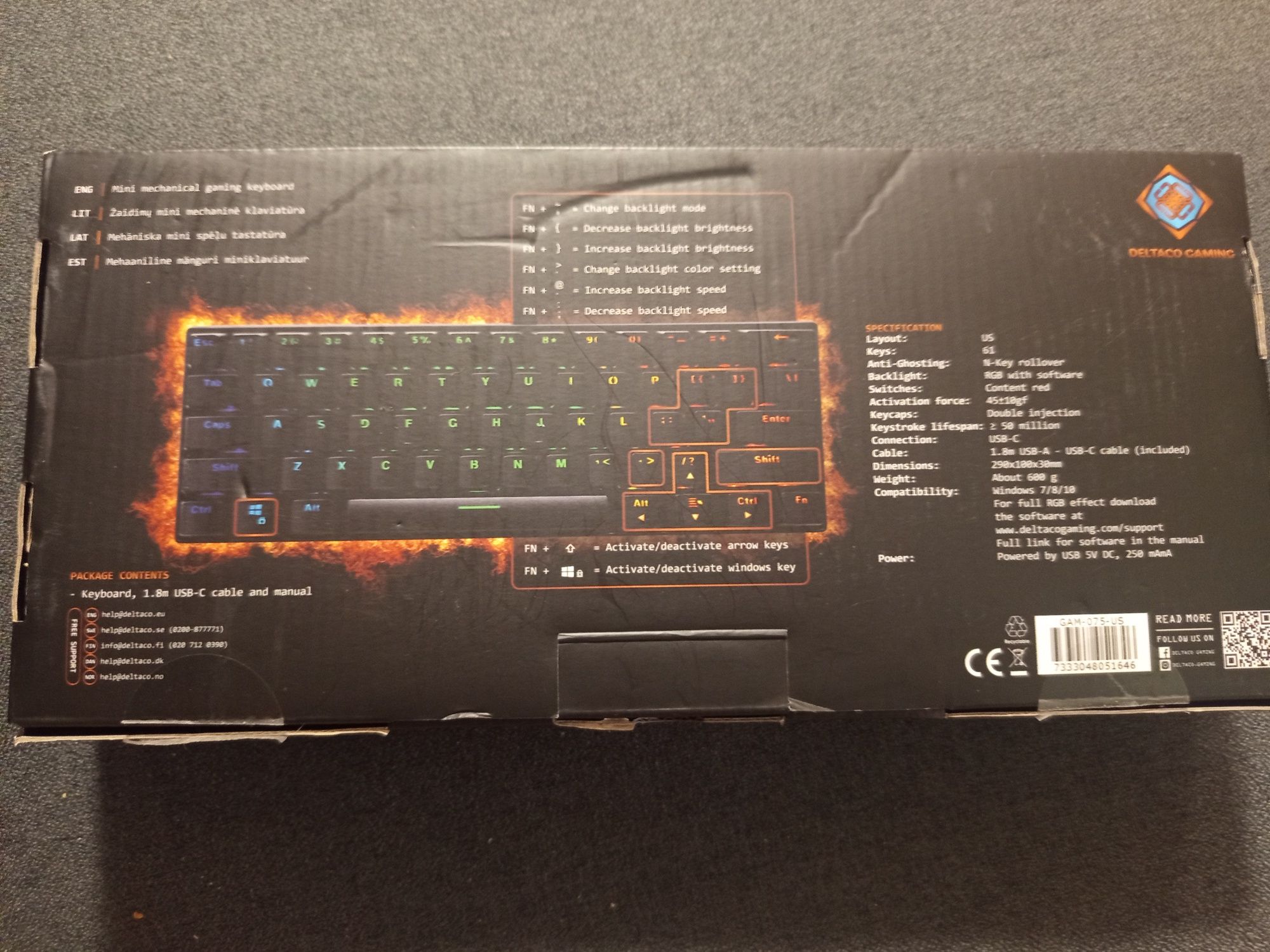 Klawiatura gamingowe mechaniczna RGB delcato gaming DK430R