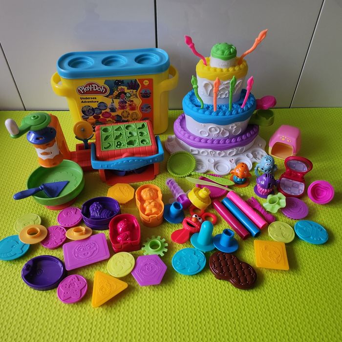 Zestaw do Play-doh ciastolina, tort urodzinowy, pizzeria dodatki