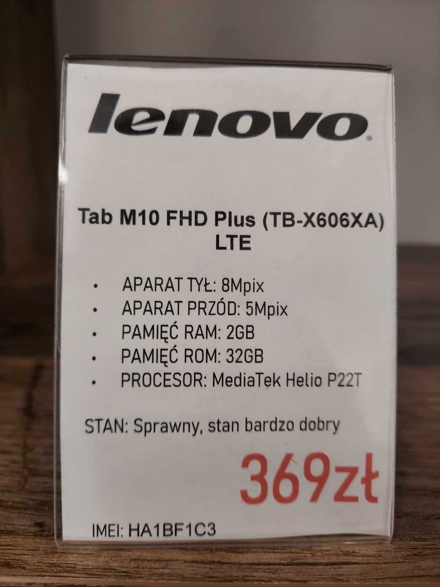 Tablet Lenovo Tab M10 FHD Plus (TB-X606XA) LTE 2/32GB gwarancja