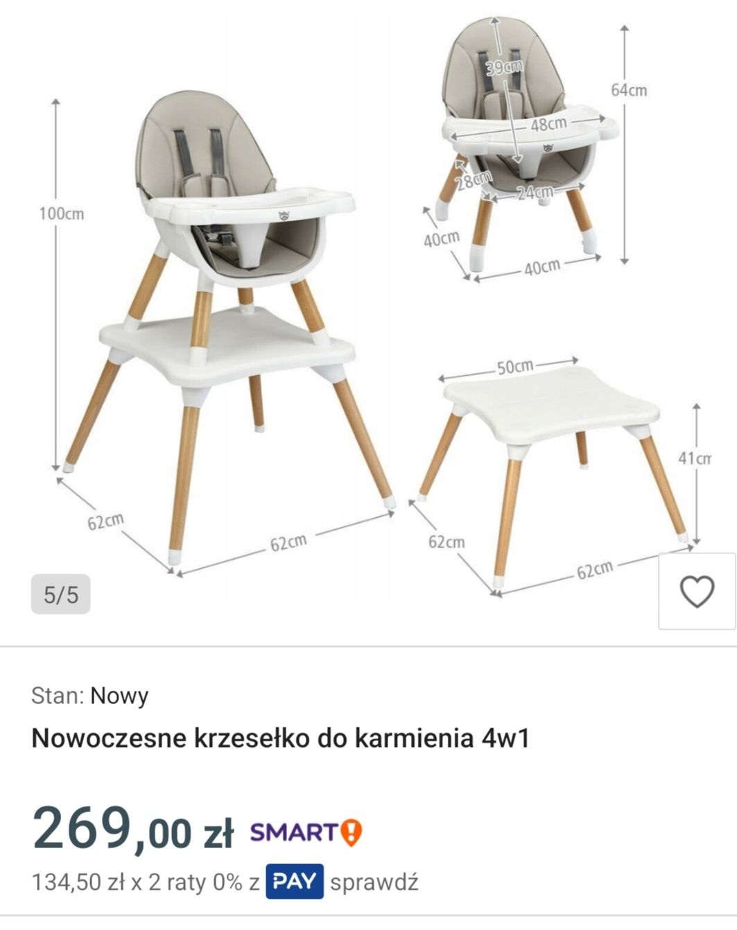 Krzesełko do karmienia tuvo