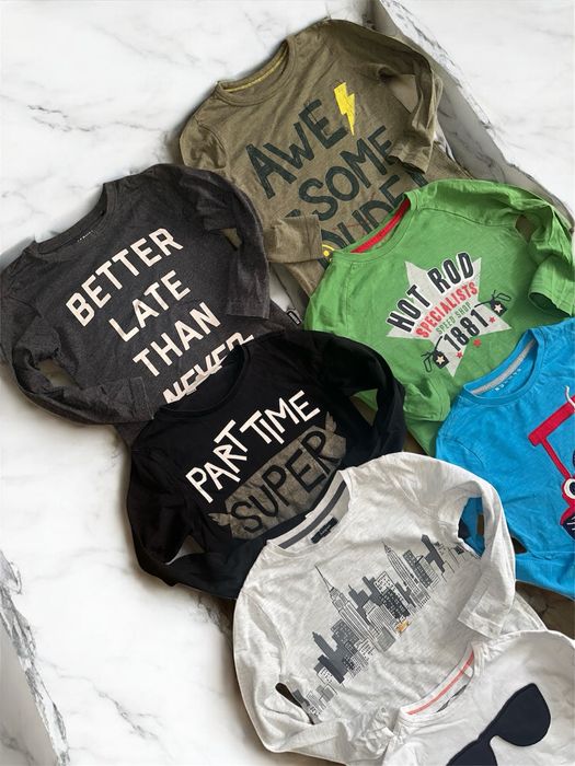 Komplet 12 szt bluzeczek dla chłopca rozm 98,98/104