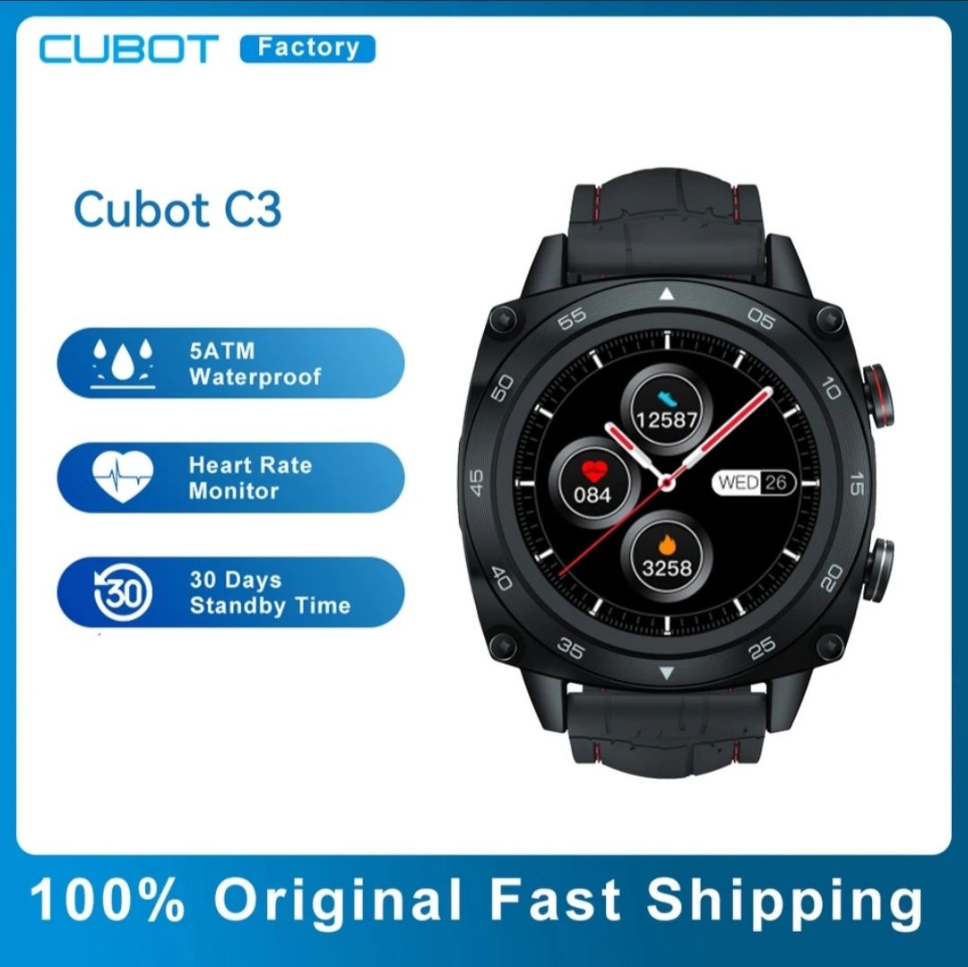 Смарт часы Cubot C3. Водонепроницаемые 5 АТМ.