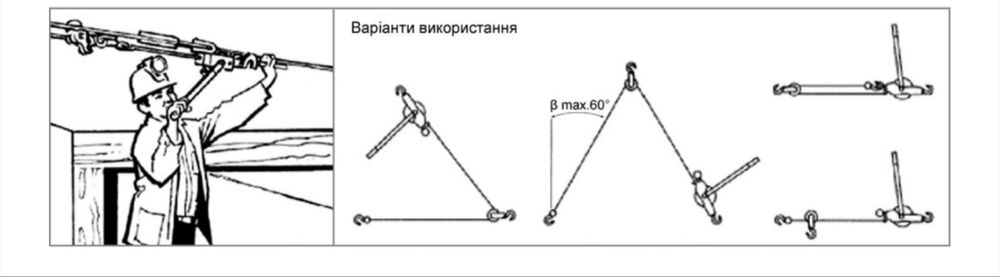 Лебідка канатна важільна ABLE + комплект строп