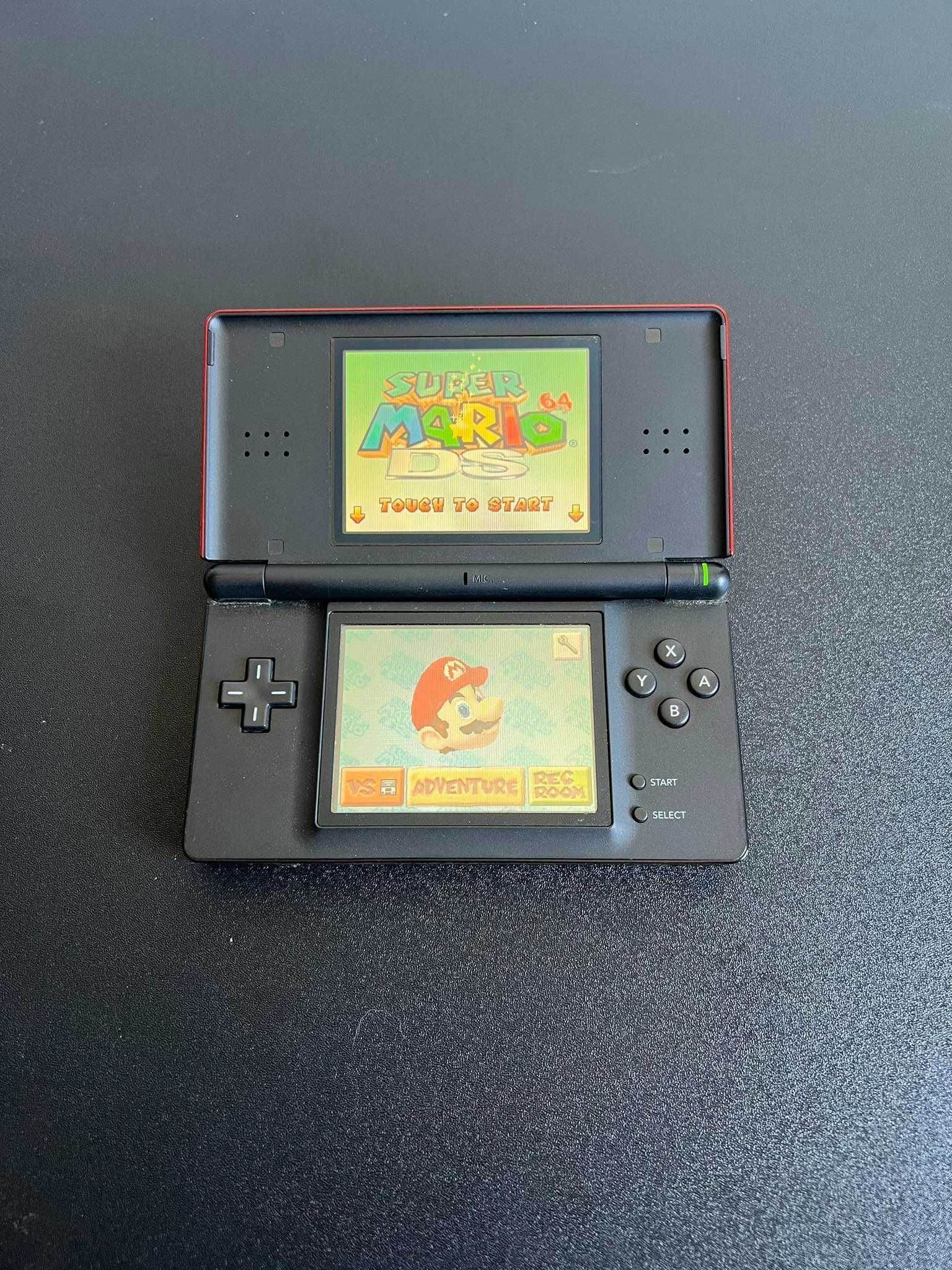 Nintendo DS Lite Preta/Vermelha com 80+ Jogos