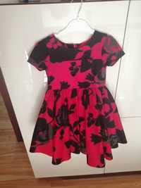 Elegancka balowa sukienka dla dziewczynki 92 czerwona jak nowa