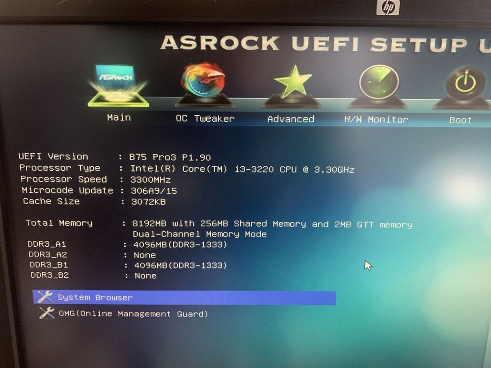 ASRock B75 Pro3 с Intel i3-3220