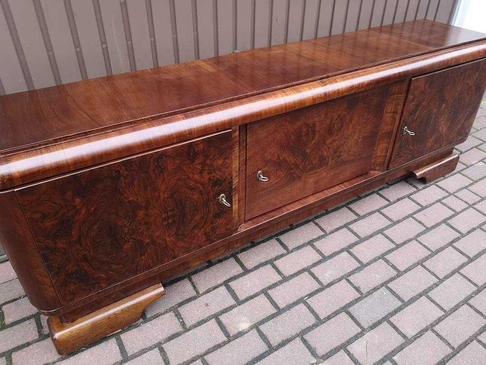 Komoda ART-DECO Solidna 200 Orzech RTV Niska Stara Antyk Po Renowacji.