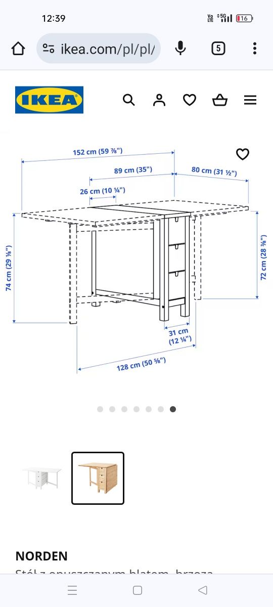Stół Ikea drewniany