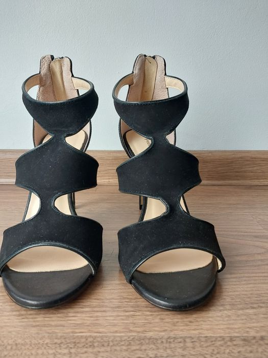 Czarne, skórzane szpilki Prima Moda r.38
